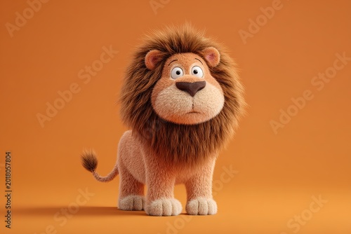 cute cartoon style 3d majestic lion