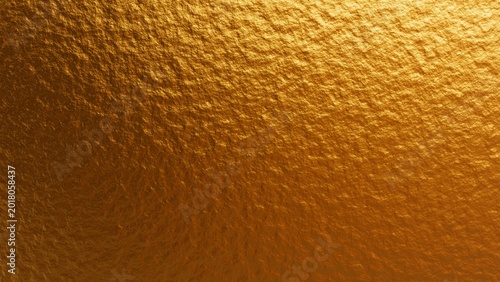 3D rendering of a gold shiny abstract wall background. Beautiful, luxurious, and elegant gold background.
