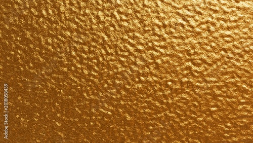 A bright, shimmering golden wall background, 3D rendering.