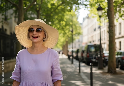 Sunlit Stroll: Parisian Summer Elegance