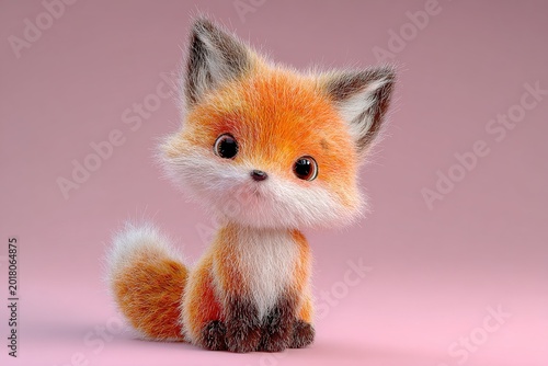 red fox with a white background
