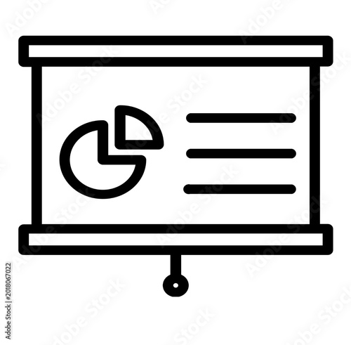 Presentation icon, vector illustration. Flat design style