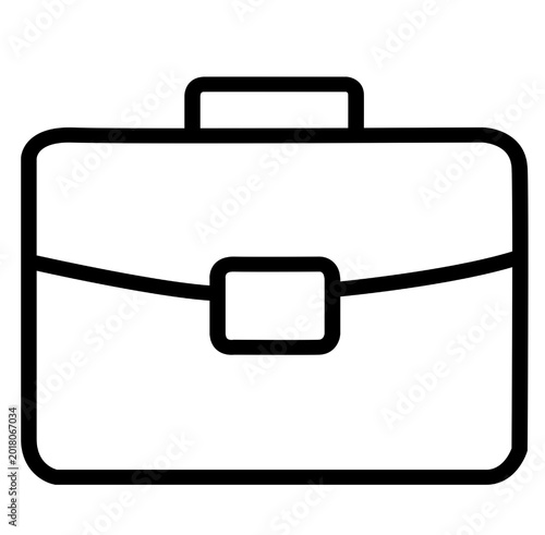 Briefcase Icon Vector. Outline Briefcase Sign. Isolated Contour Symbol Illustration