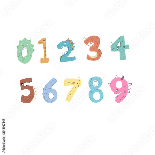numbers dyno vector doodle illustrations perfect for Merchendise and book illustrations