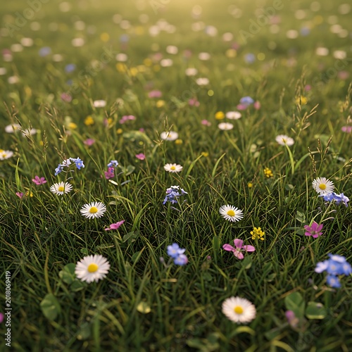Hyperrealistic Meadow: A Digital Bloom