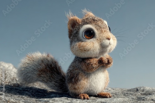 squirrel on the gray background