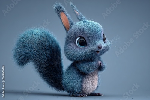 squirrel on the blue background