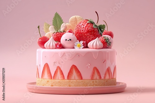 chocolate cake with cherry. cake with cherry