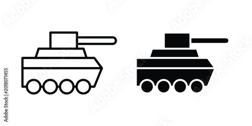 Billede på lærred Armored vehicle icon series in black