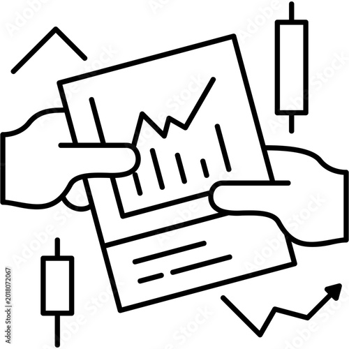 Tableau sur toile Line Art Trade Stocks Icon