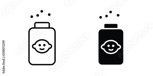 Photos Baby powder icon series in black