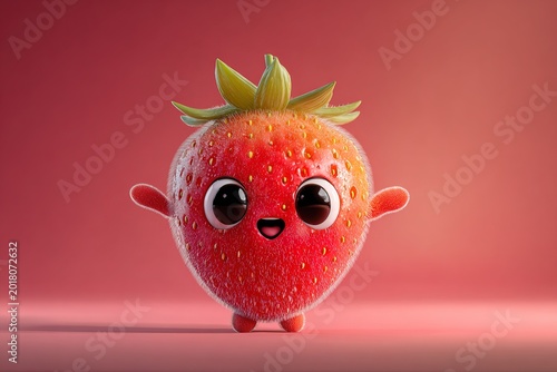 strawberry on a red background