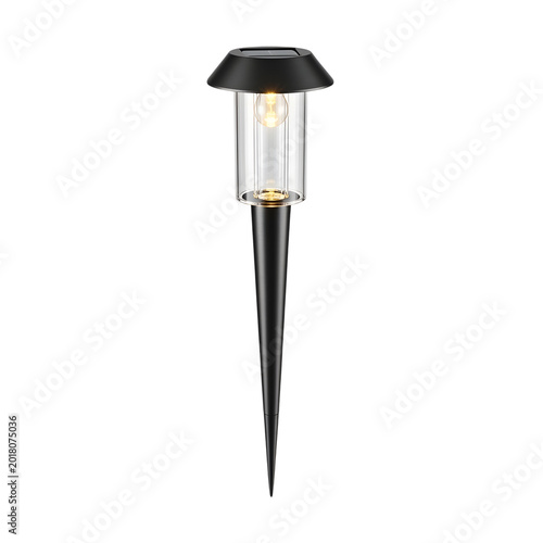 Modern ground spike solar light post