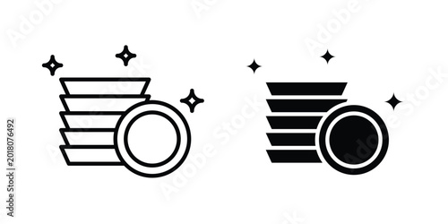 Clean plate icon series in black