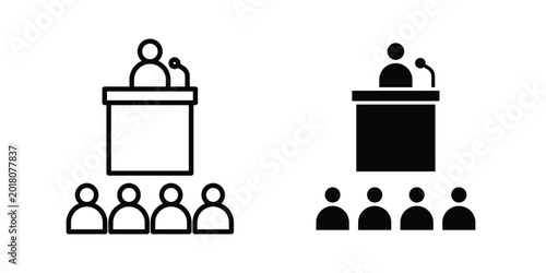 Obraz na plátně Convention icon series in black