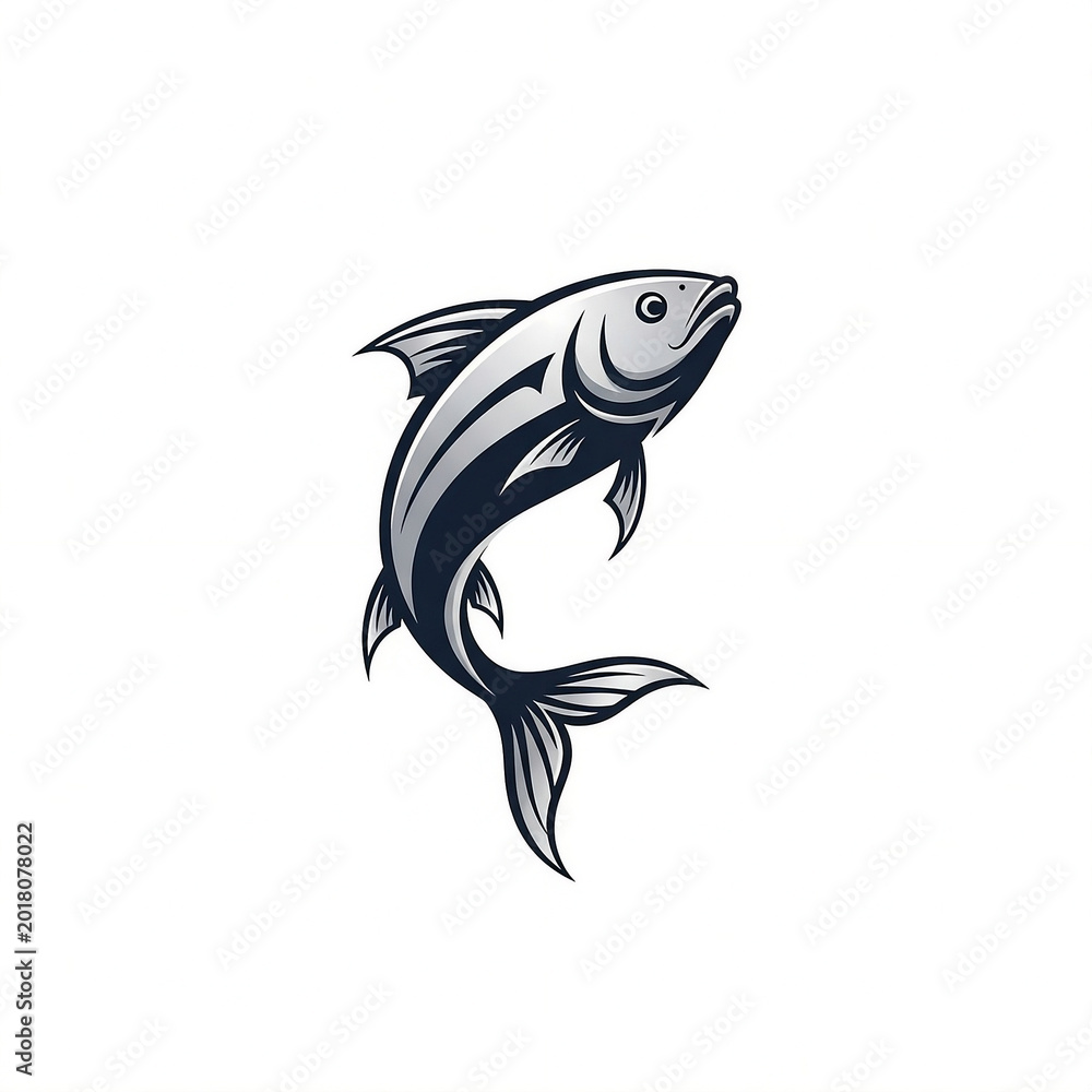 Fototapeta premium Dynamic Leaping Fish Mascot for Corporate Growth Brand