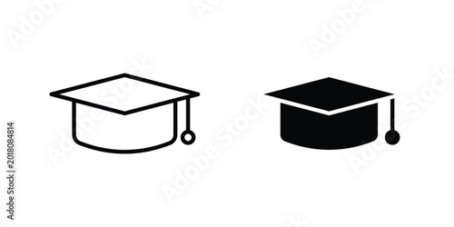 Bild auf Leinwand Graduation hat icon series in black