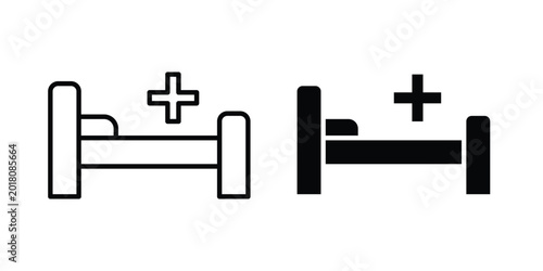 Tableau sur toile Hospital bed icon series in black