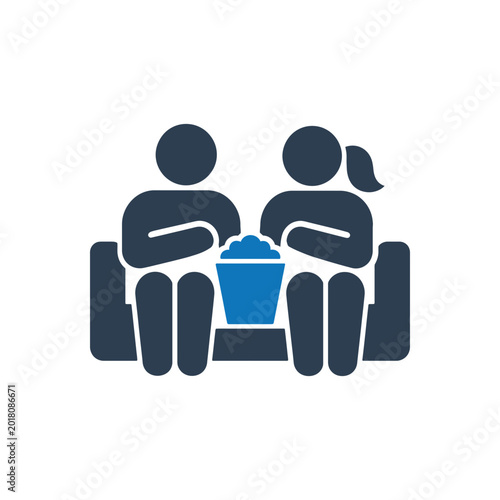 Couple Watching Movie Icon