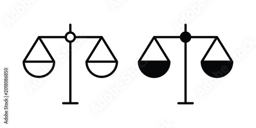 Принти на полотні justice balance scale icon series in black