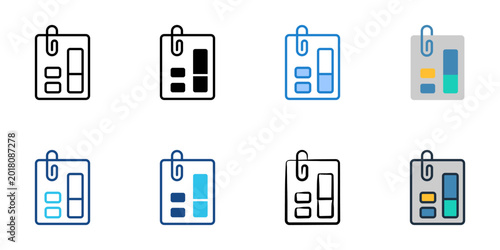 Moodboard icons set multiple style collection. Editable stroke 
