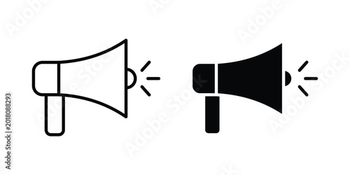 Bild auf Leinwand Megaphone speaker icon series in black