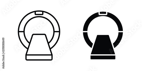 Bilde på lerret MRI scanner icon series in black