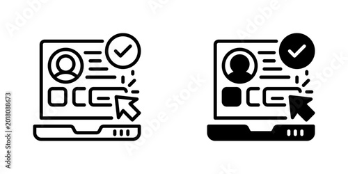 Online Application Vector Line Icon for Human Resources and Recruitment