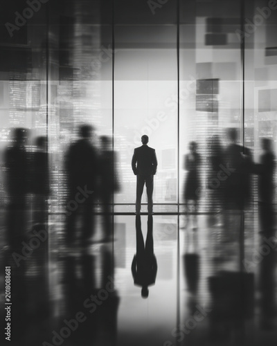 Blurred Business Crowd for Corporate Leadership and Workplace Strategy Campaigns