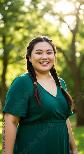 Golden Hour Glow: Portrait in Emerald