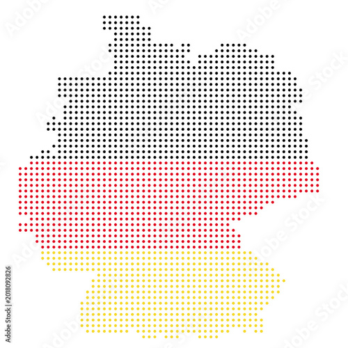 Germany dotted map with flag color