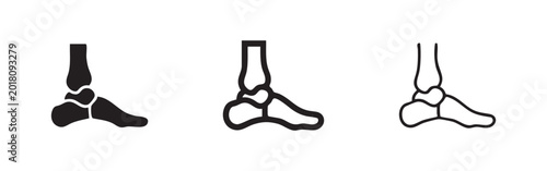 Bild auf Leinwand Foot bone skeletal anatomy icons set for podiatry and medical design