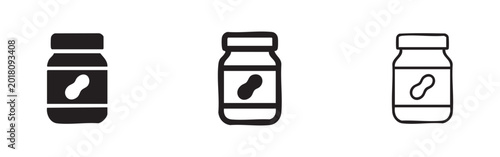 Bild auf Leinwand Peanut Butter Jar Icon Set
