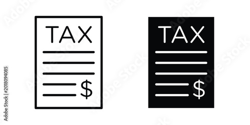 Fotografi Tax icon series in black