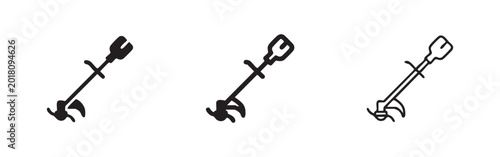 Fotografie Garden tiller icons set