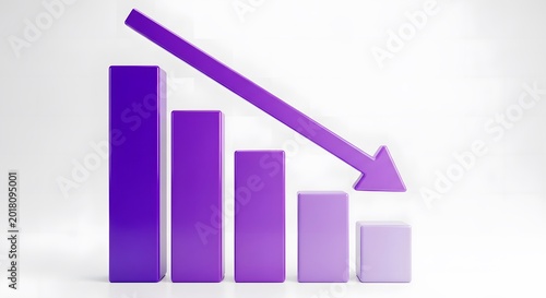 Decreasing trend graph with purple bars and arrow Free Download Decreasing trend graph with purple bars and arrow - GFXLoad