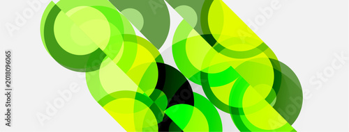 Fotografie Abstract composition featuring overlapping green circles