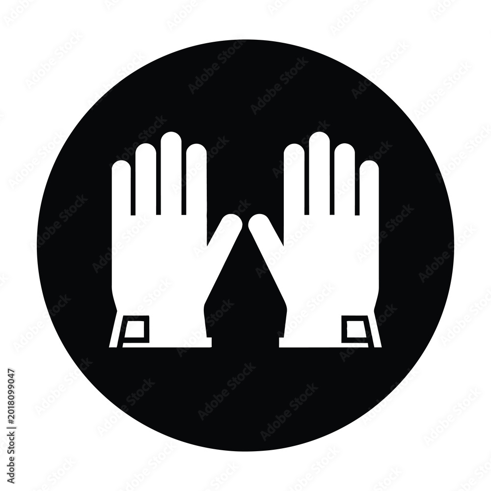Obraz premium Work Gloves Icon Symbol Sign for Industrial Safety Equipment and Personal Protective Gear Use