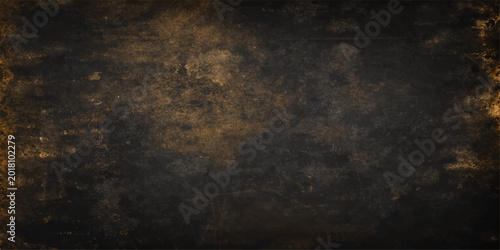 Obraz na płótnie A dark vintage wallpaper featuring an aged black metal texture with a dirty grun