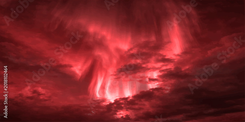Foto Dramatic red clouds texture an abstract stormy sunset sky with a dark blue light