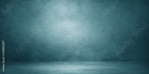Quadro su tela Dark grunge concrete wall and floor interior texture background