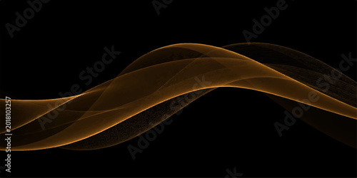 Photos Elegant abstract smoke waves flow in smooth blue curves against a black backdrop