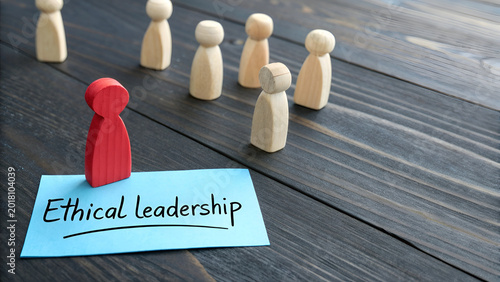 Ethical Leadership Concept with Red Figure Standing Out