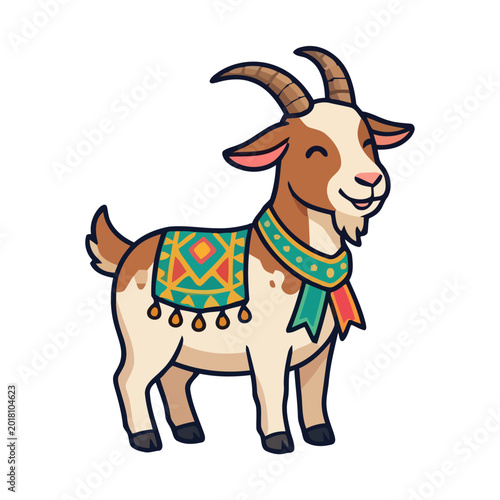 Fotografija Eid ul Adha livestock illustration set featuring cows goats and sheep in a flat
