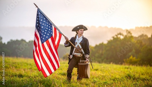 Revolutionary War reenactment scene