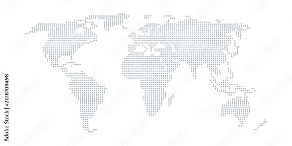 Fototapeta premium World map earth globe dot pattern halftone 3D vector icon, worldwide geography global network international business travel abstract concept design
