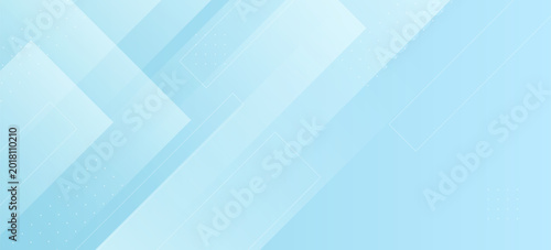Tableau sur toile Abstract geometric background with overlapping light blue translucent shapes and