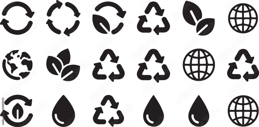 Fototapeta premium Eco Friendly Symbols and Icons for Sustainability