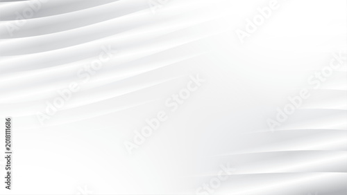 Abstract white and gray color background with wave pattern, modern lines. Vector illustration.