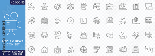 Photos Media and news icon set